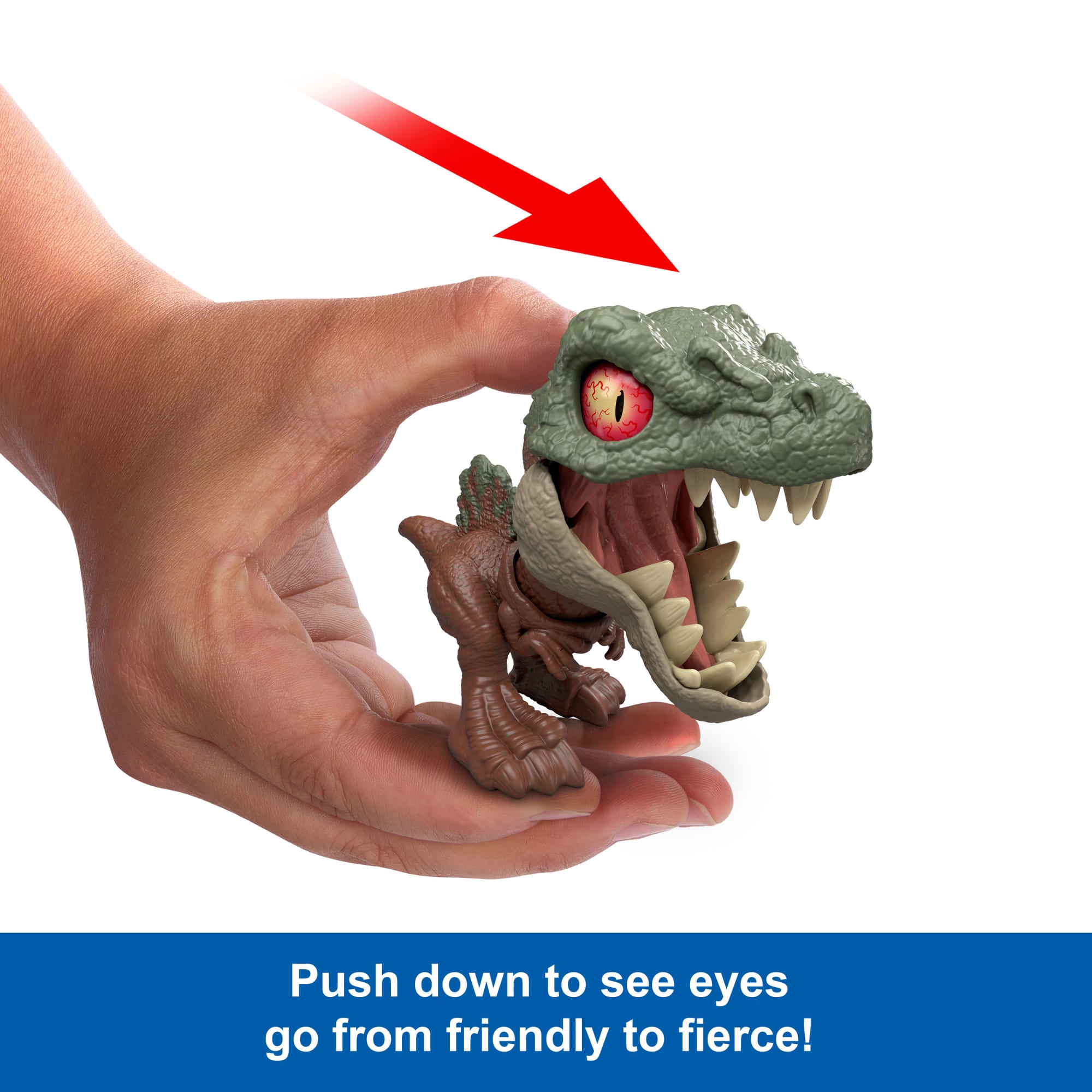 Jurassic World Mighty Little Biters Dinosaur Toy With Bite Action, Eye Change, Collectible Figure