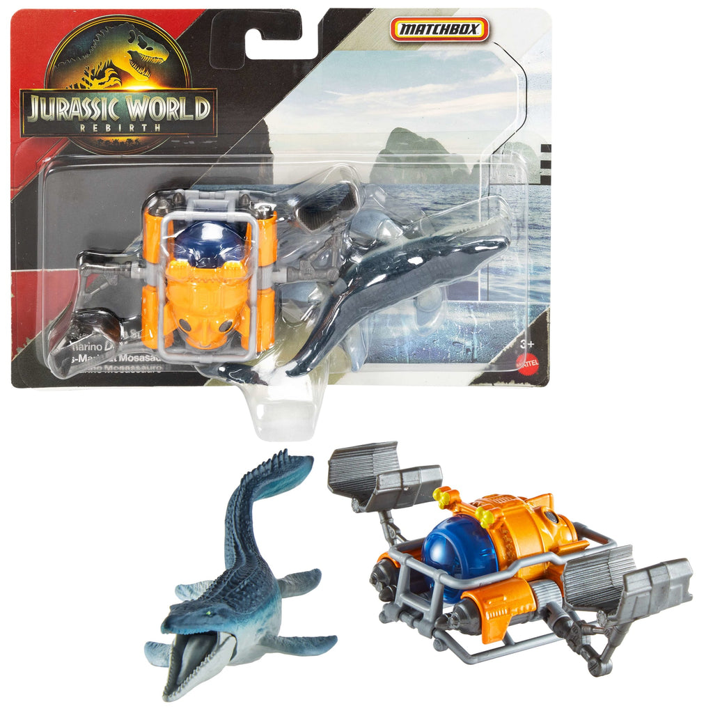 Transporteur de Dinosaures Jurassicworld de Matchbox, Voiture Ou Camion Jouet et 1Ou 2Mini-Dinosaures (Les Modèles Peuvent Varier)
