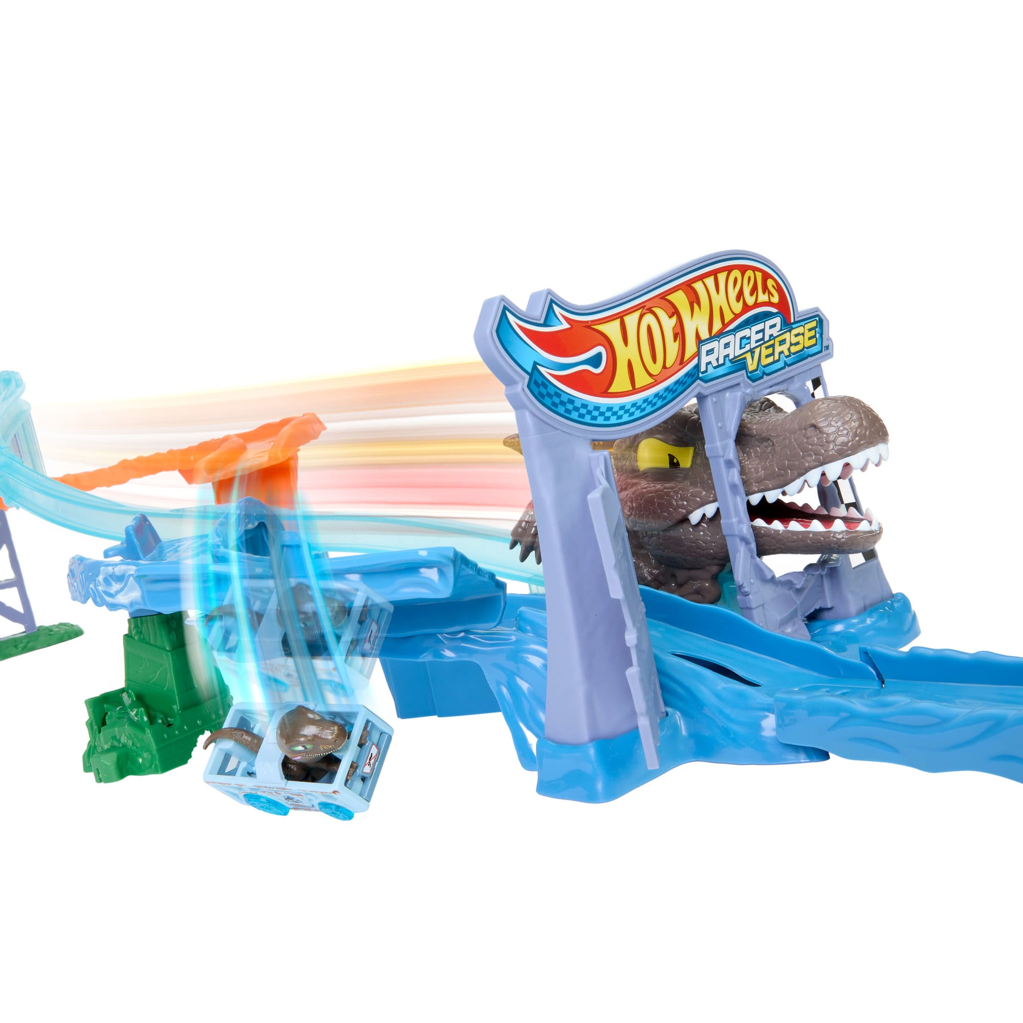 Hotwheels-Coffret Racerverse Jurassic World-Avec Dinosaure et Piste