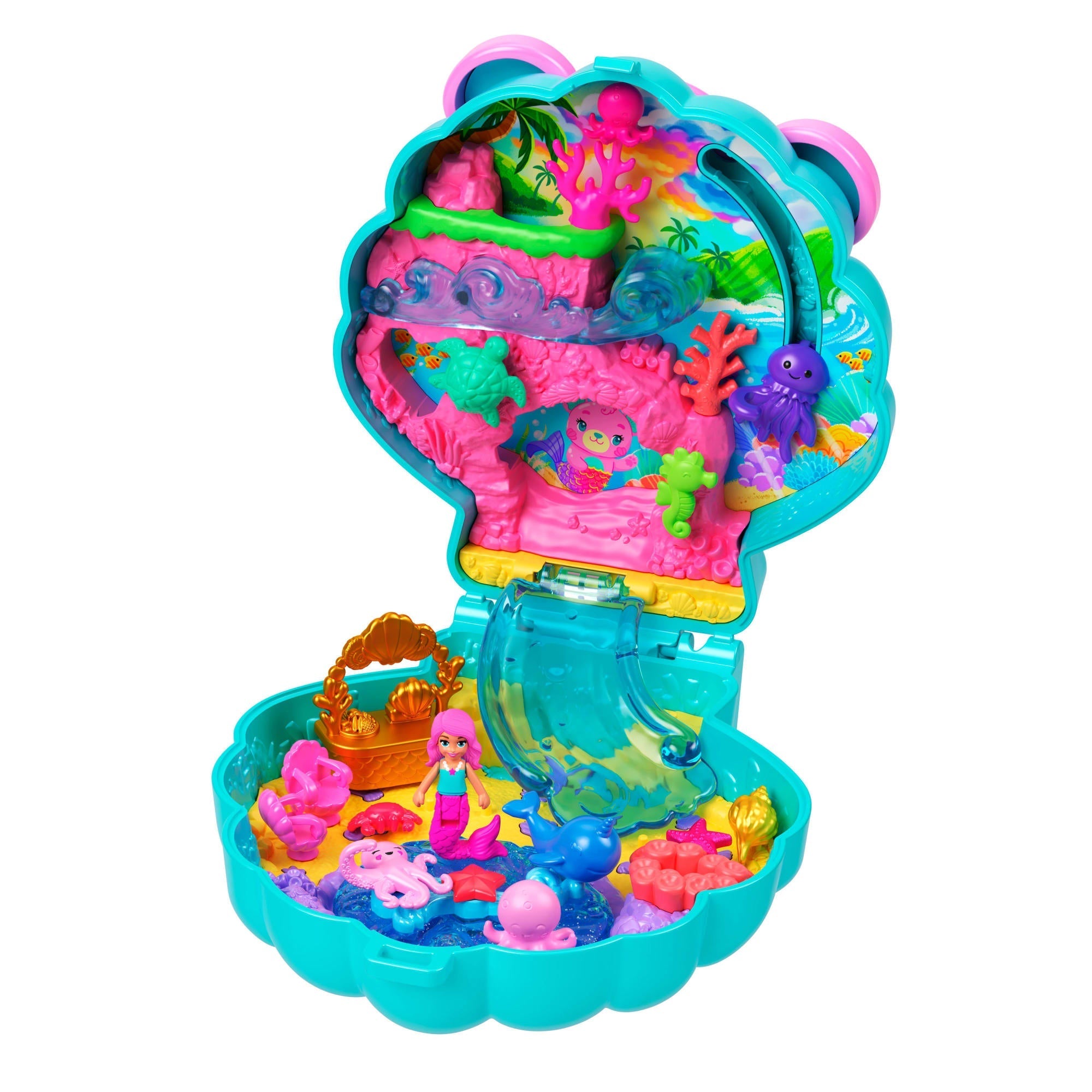 Polly Pocket Conjunto de Brinquedo Compacto Ilha de Glitter
