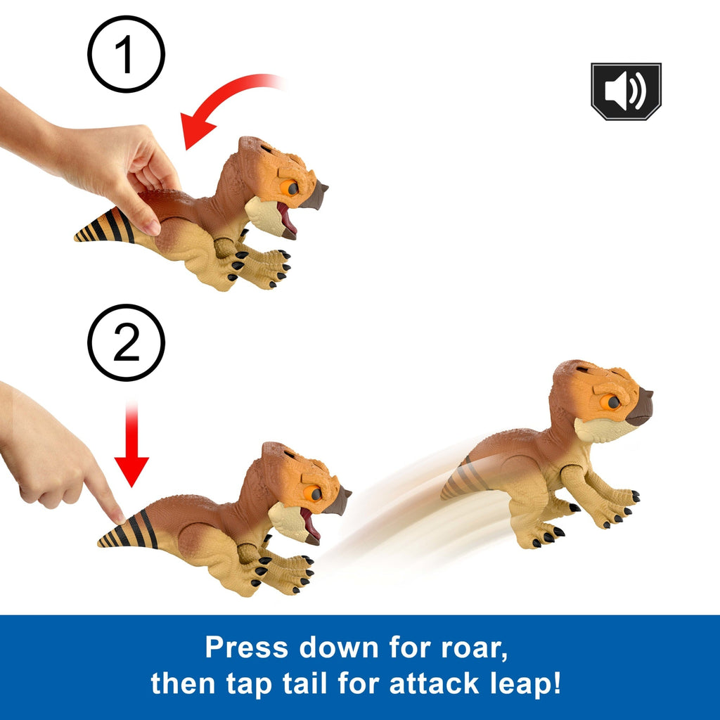 Jurassic World Rebirth Primal Protector Aquilops Dolores interactive Dinosaur Toy, Attack & Sounds