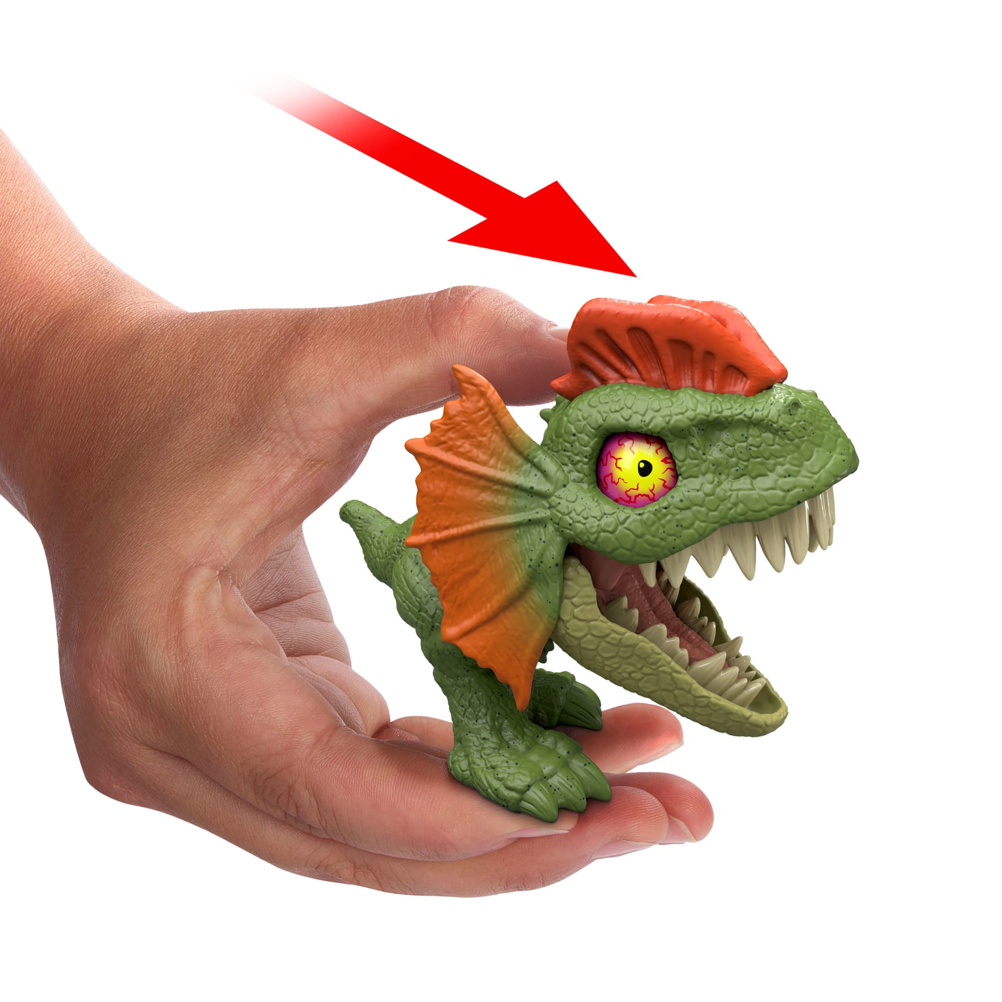 Jurassic World Mighty Little Biters Dinosaur Toy With Bite Action, Eye Change, Collectible Figure