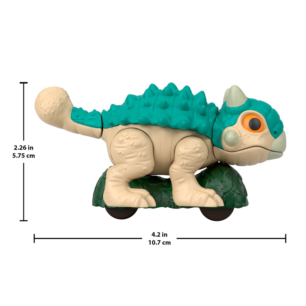 Fisher-Price Imaginext Jurassic World Ankylosaurus Dinosaur Toy With Wheels & Wiggling Motion