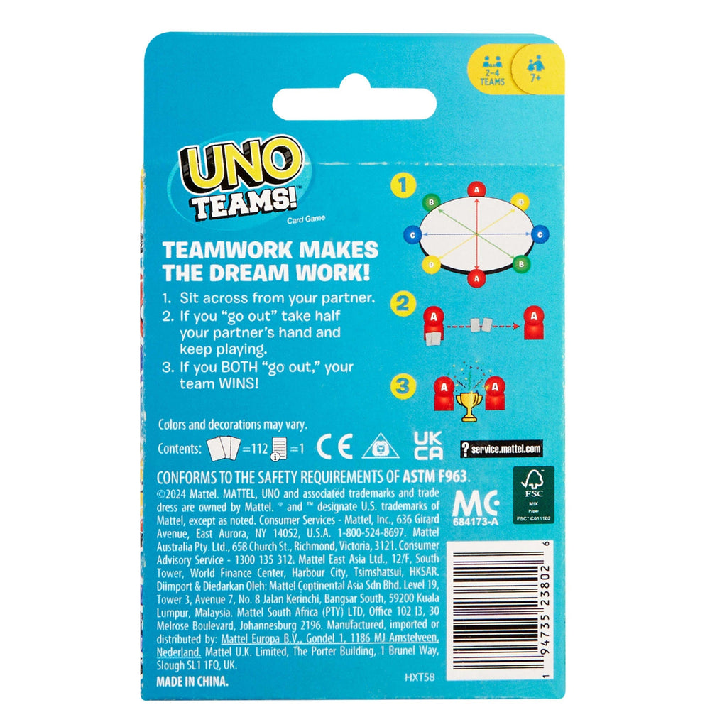 UNO Teams Card Game For Family Nights, Game Nights, Travel, Camping & Parties