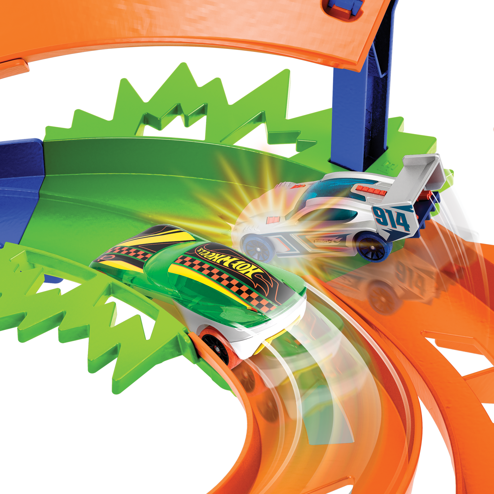 Hot Wheels  Circuit Spirale D’Accélération, 2Véhicules, Échelle1:64