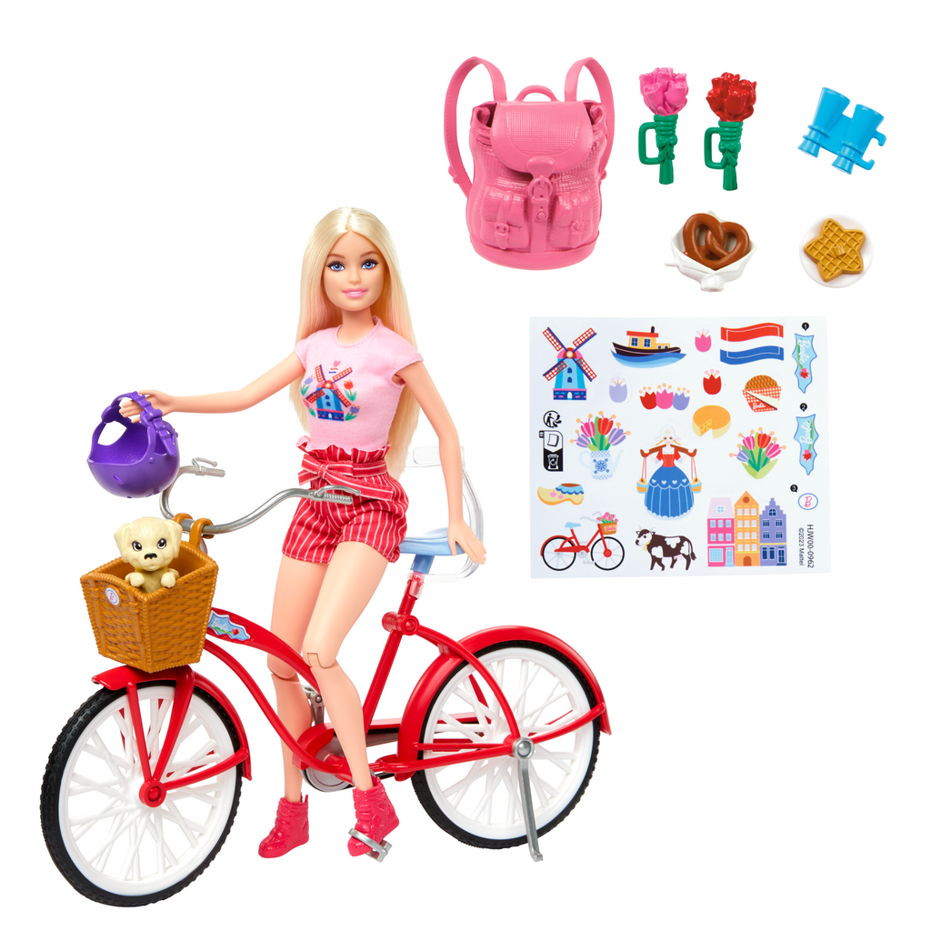 Barbie Passeport Rose Poupée et Coffret de Jeu Aventures en Hollande