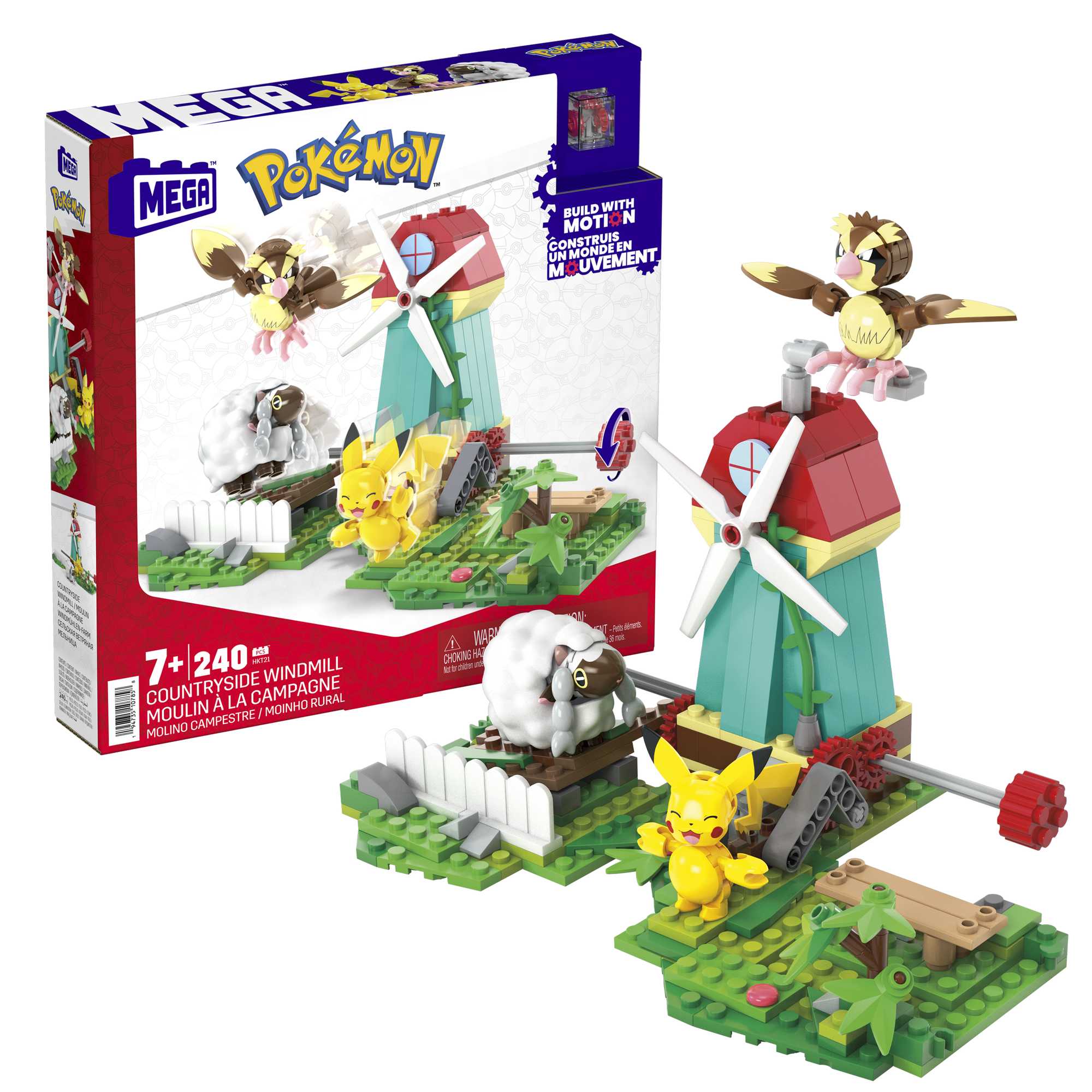 MEGA Pokémon Countryside Windmill With Action Figures, Building Set For Kids (240 Pcs)