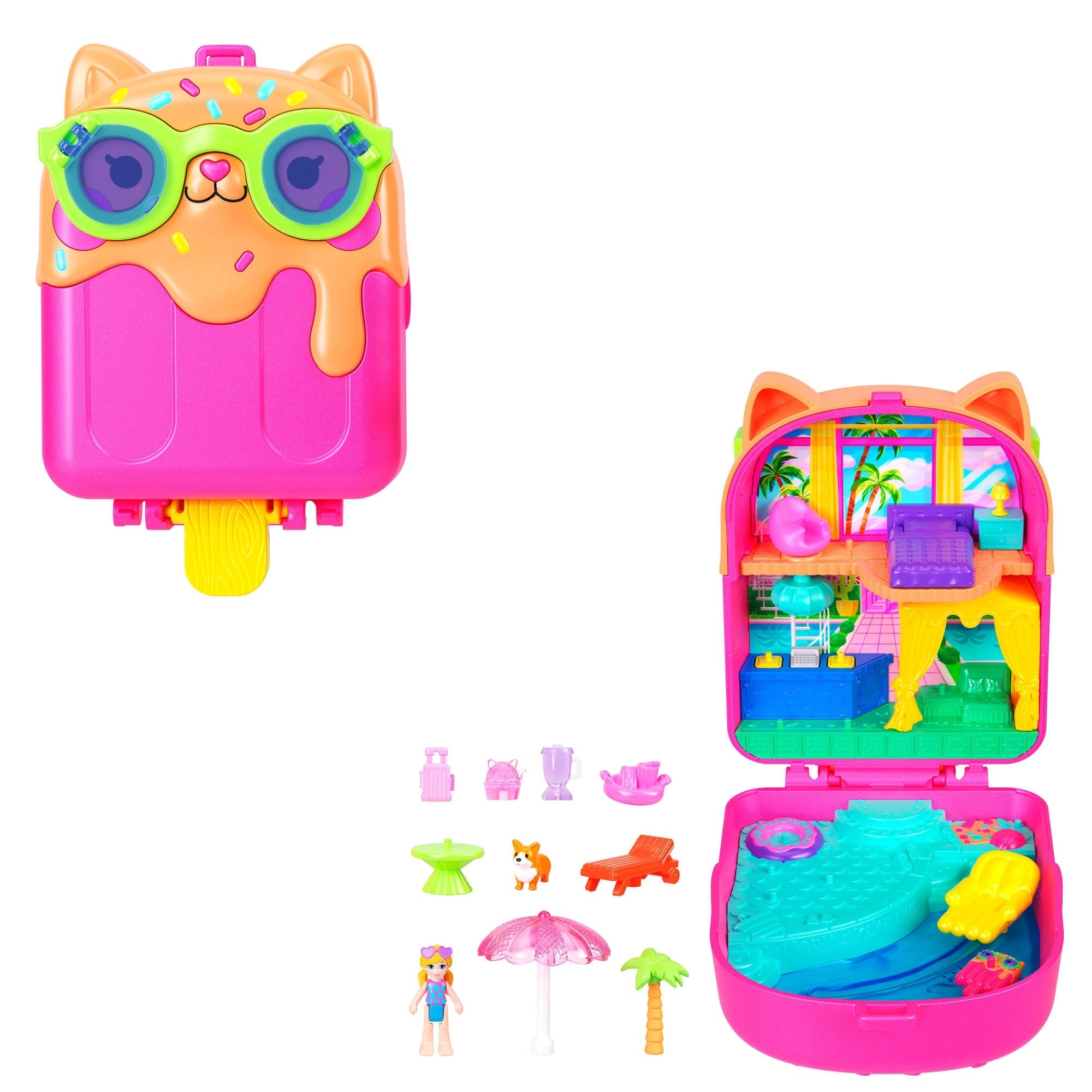 Polly Pocket Conjunto de Brinquedo Compacto Resort Paleta de Gatinho