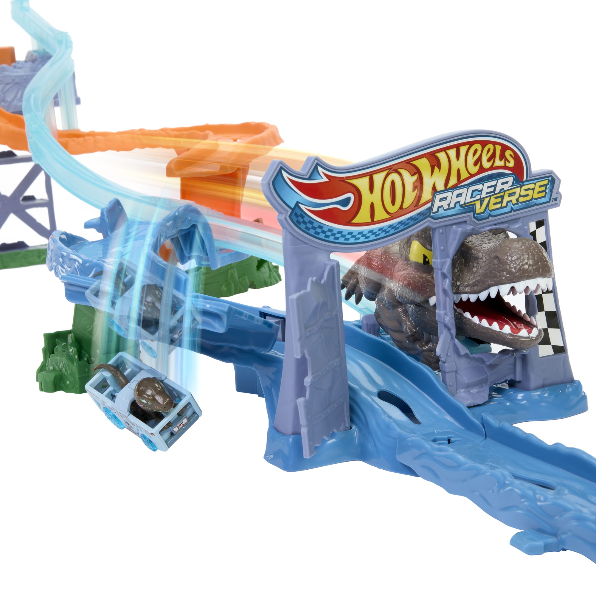 Hotwheels-Coffret Racerverse Jurassic World-Avec Dinosaure et Piste
