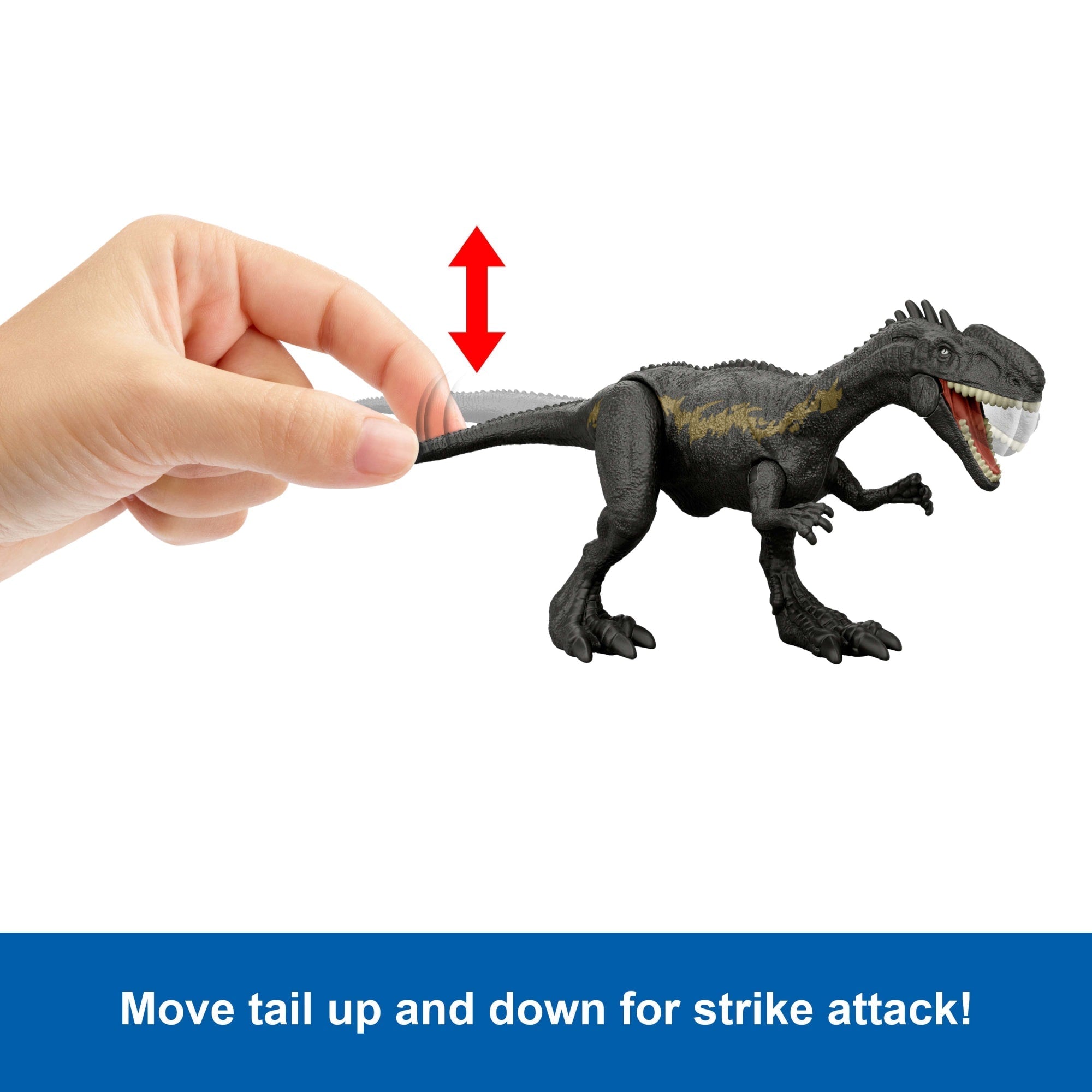 Jurassic World Rebirth Strike Attack Monolophosaurus Dinosaur Toy, Single Strike Action, Authentic & Posable