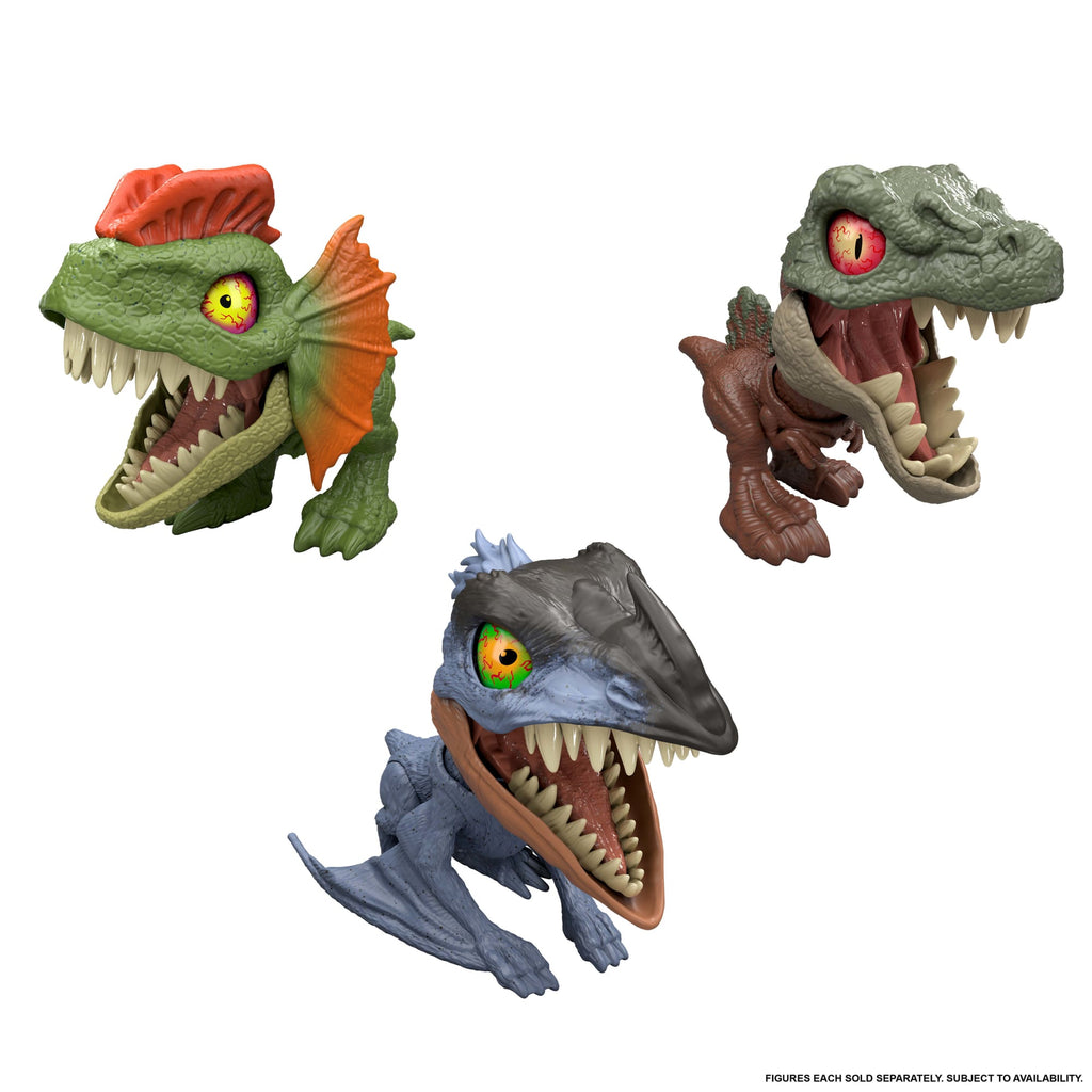 Jurassic World Mighty Little Biters Dinosaur Toy With Bite Action, Eye Change, Collectible Figure