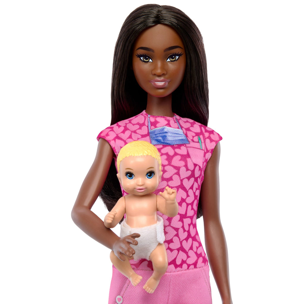 Barbie  Poupée Mode  Pédiatre, Brunette, Poupée Bébé, Meubles et Acc.