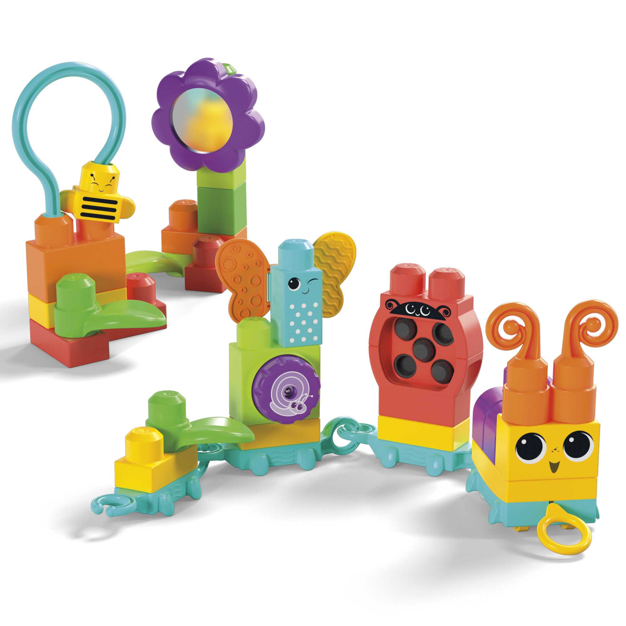 MEGA Bloks Move N Groove Caterpillar Sensory Building Toys For Toddlers 1-3 (30 Pcs)