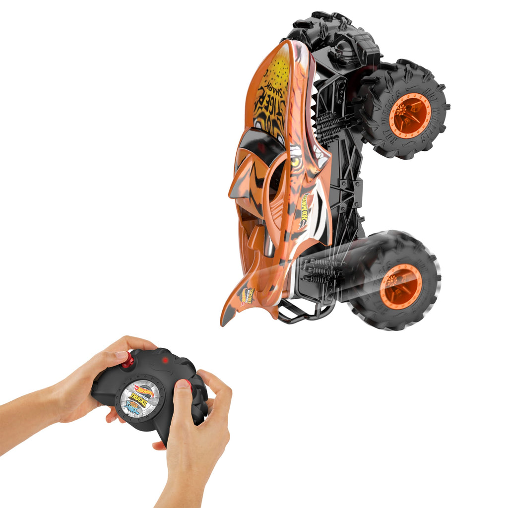 Hot Wheels Monster Trucks Téléguidé Hw Tiger Shark Rc, Échelle1:24