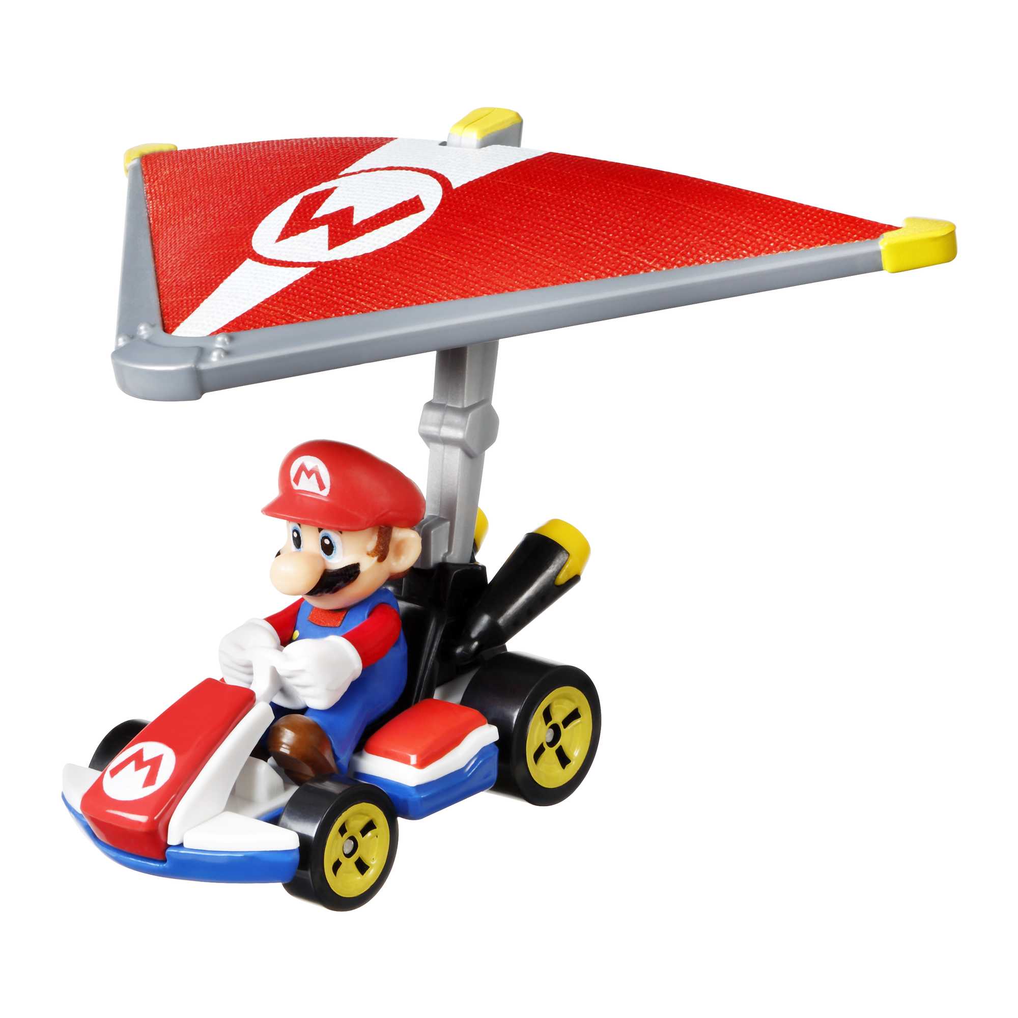 Hot Wheels Mario Kart Veículo de Brinquedo Mário Padrão Kart com Super Glider