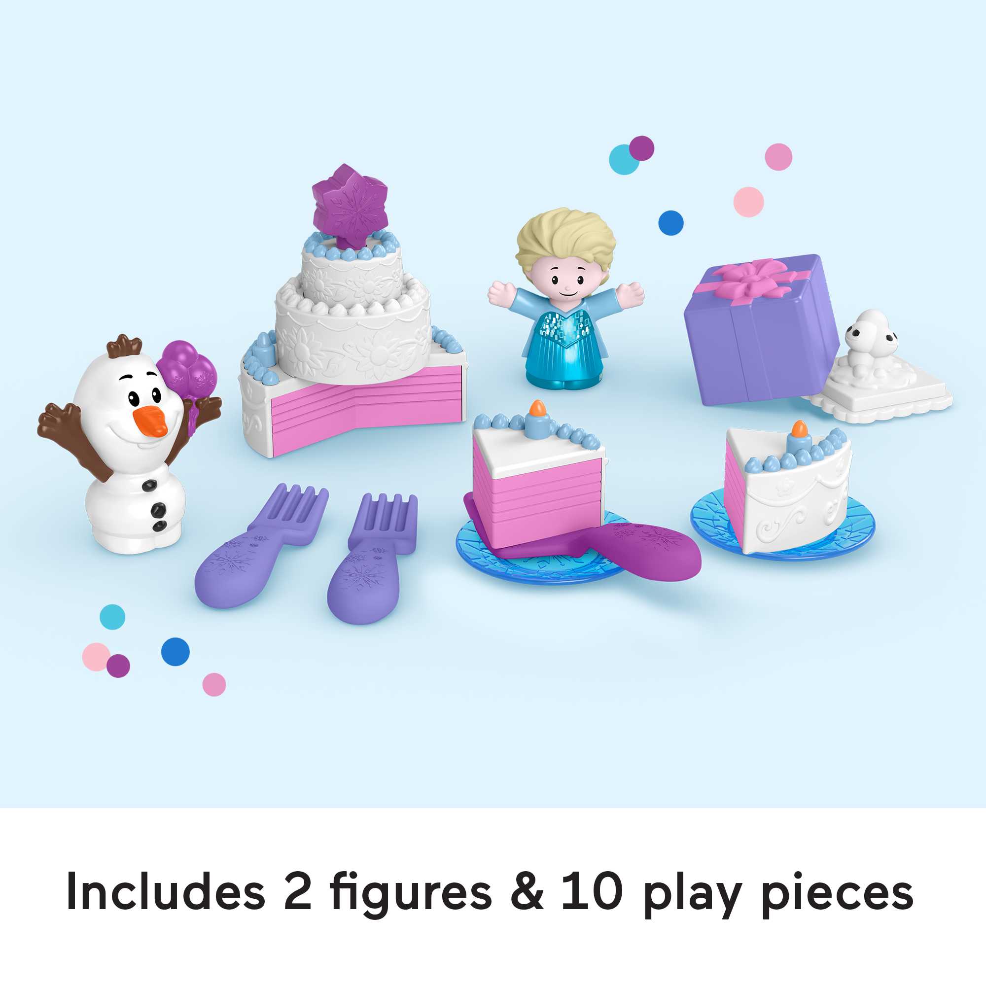Disney Frozen Elsa & Olaf's Party Little People Toddler Playset With Figures, 12 Pieces