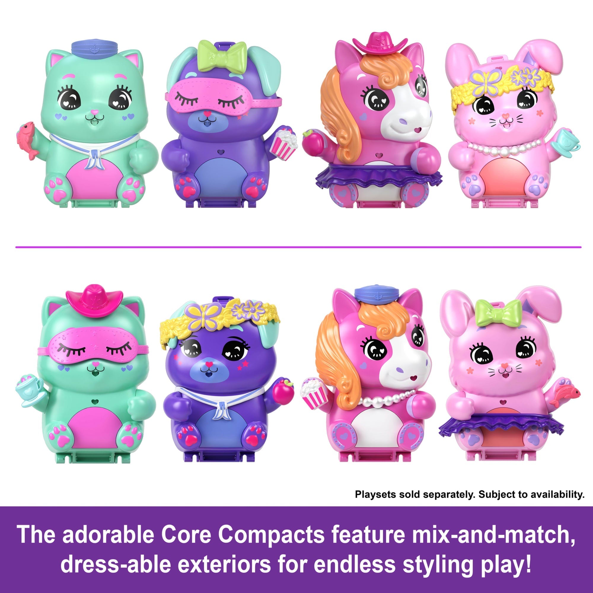 Polly Pocket Pony Rodeo Compact Playset With 1 Micro Doll And Pet Horses, Travel Toy With Food & Styling Accessories