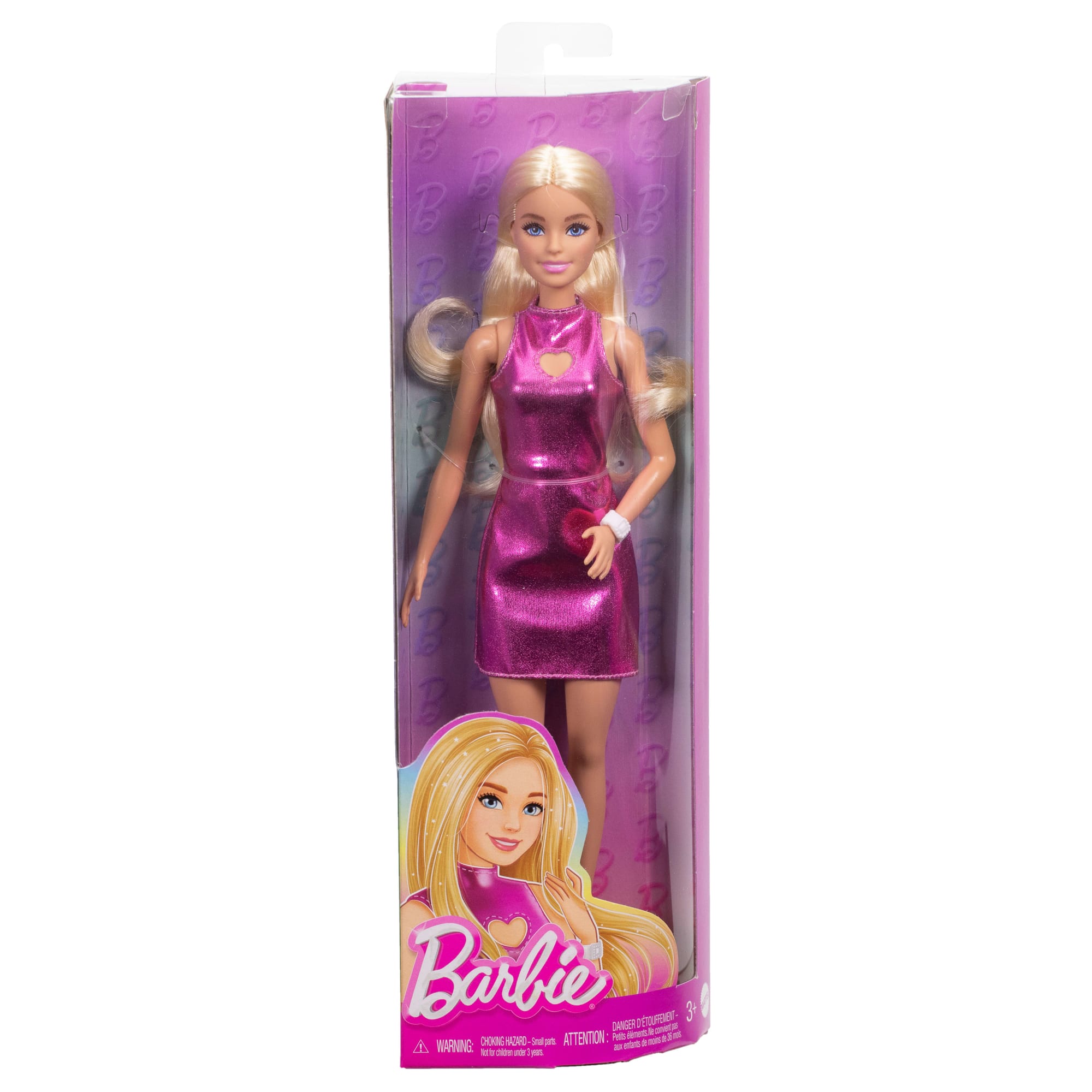 Barbie Fashionista Boneca Vestido Rosa de Pele