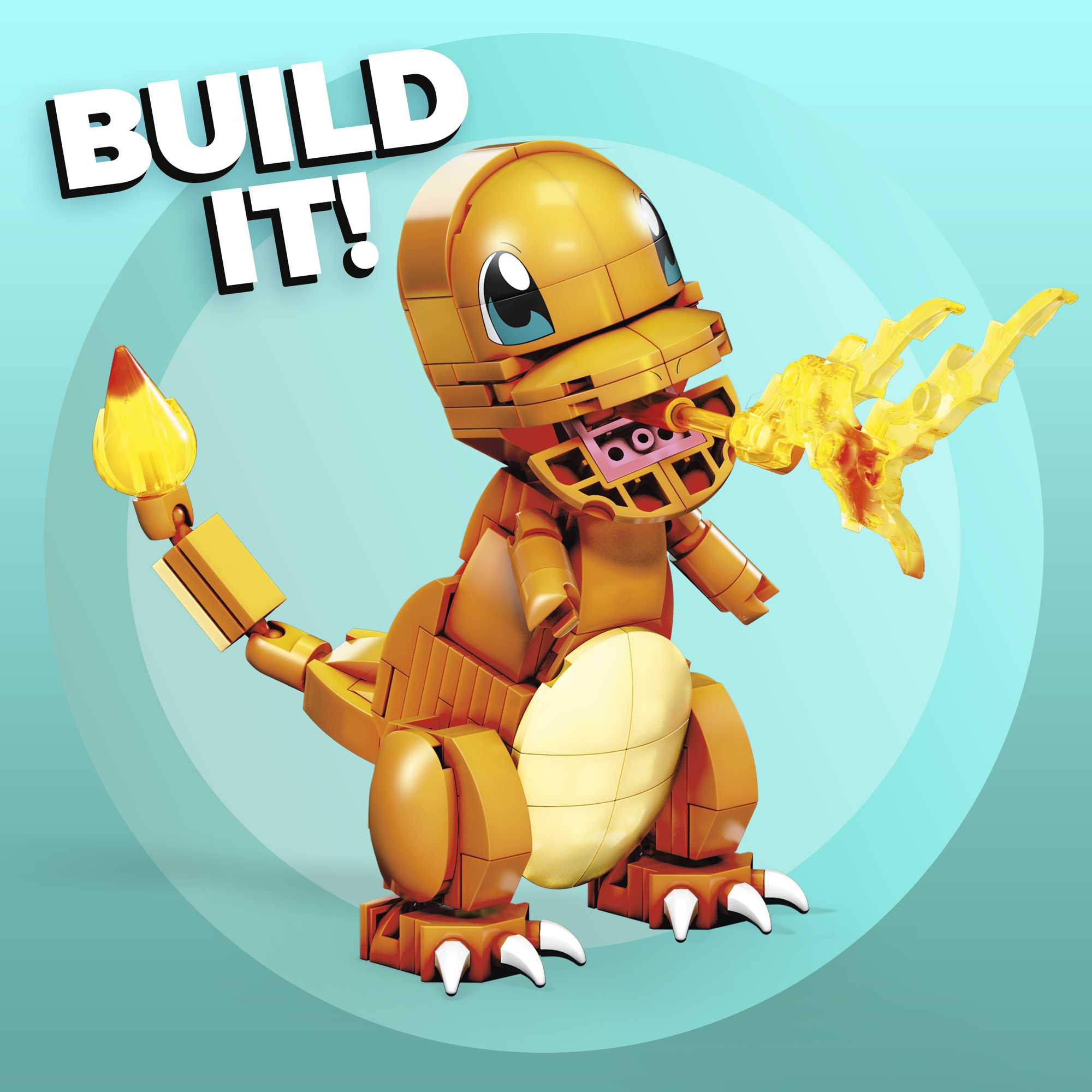 MEGA Pokémon Build & Show Charmander Toy Building Set, 4 inches Tall,