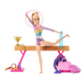 Barbie Gymnastics Playset With Blonde Fashion Doll, Balance Beam, 10+ Accessories & Flip Feature