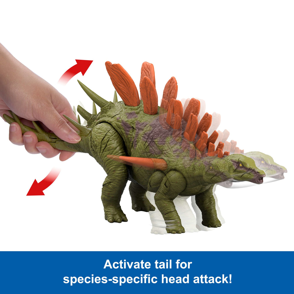 Jurassic World Chaos Theory Wild Roar Kentrosaurus Action Figure, Strike Attack & Sound Dinosaur Toy