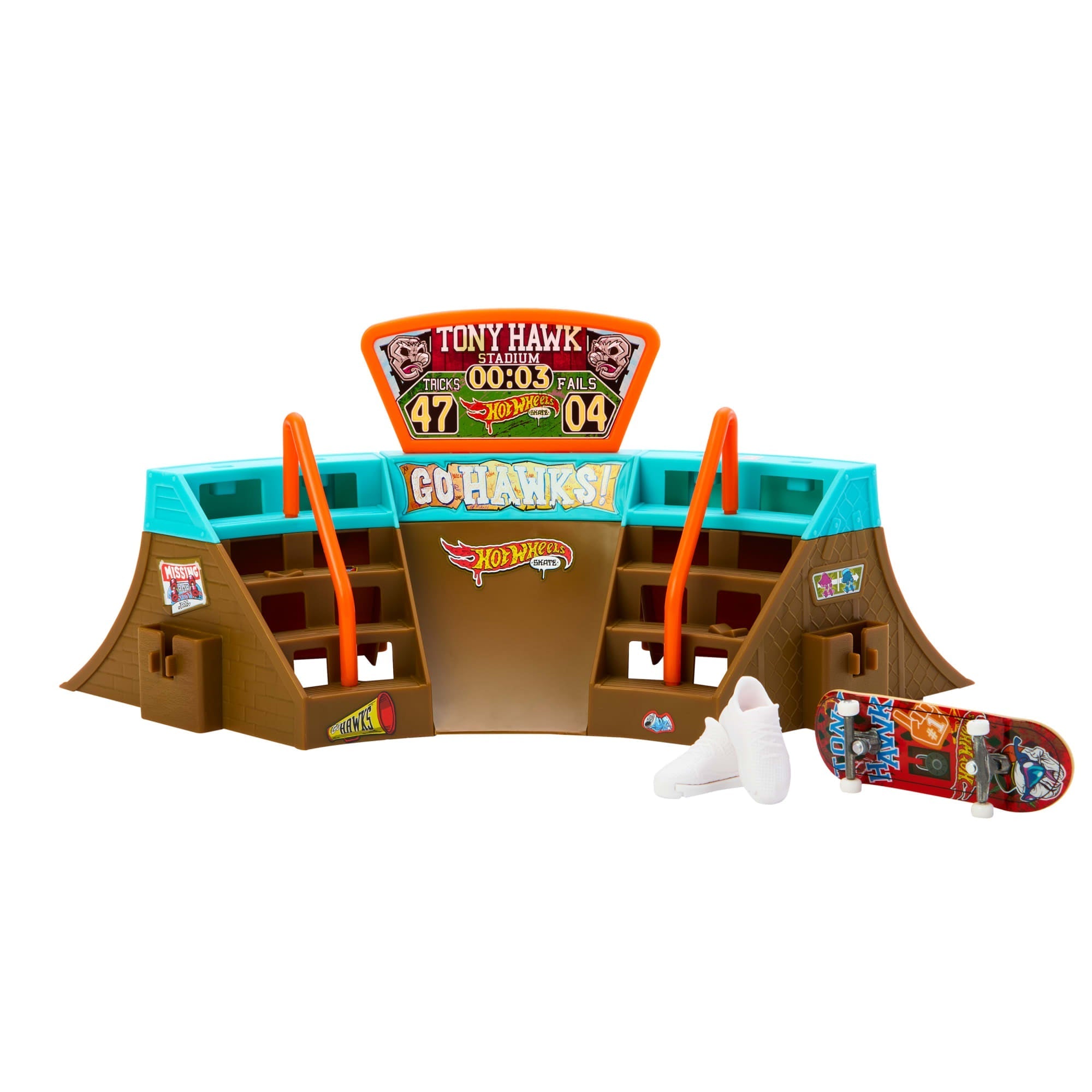 Hot Wheels Skate Pista de Brinquedo Set Estádio Tony Hawk
