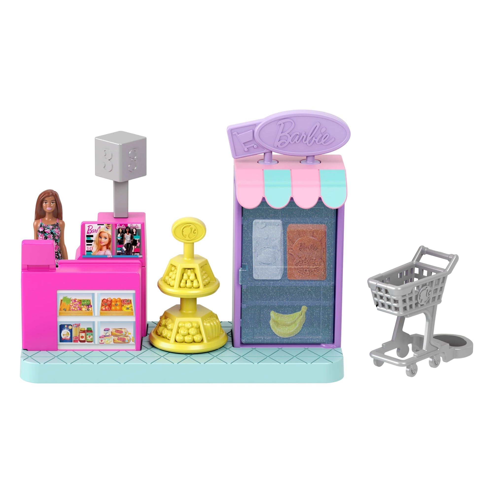 Barbie Mini BarbieLand Set de Juego Supermercado con Mini Muñeca