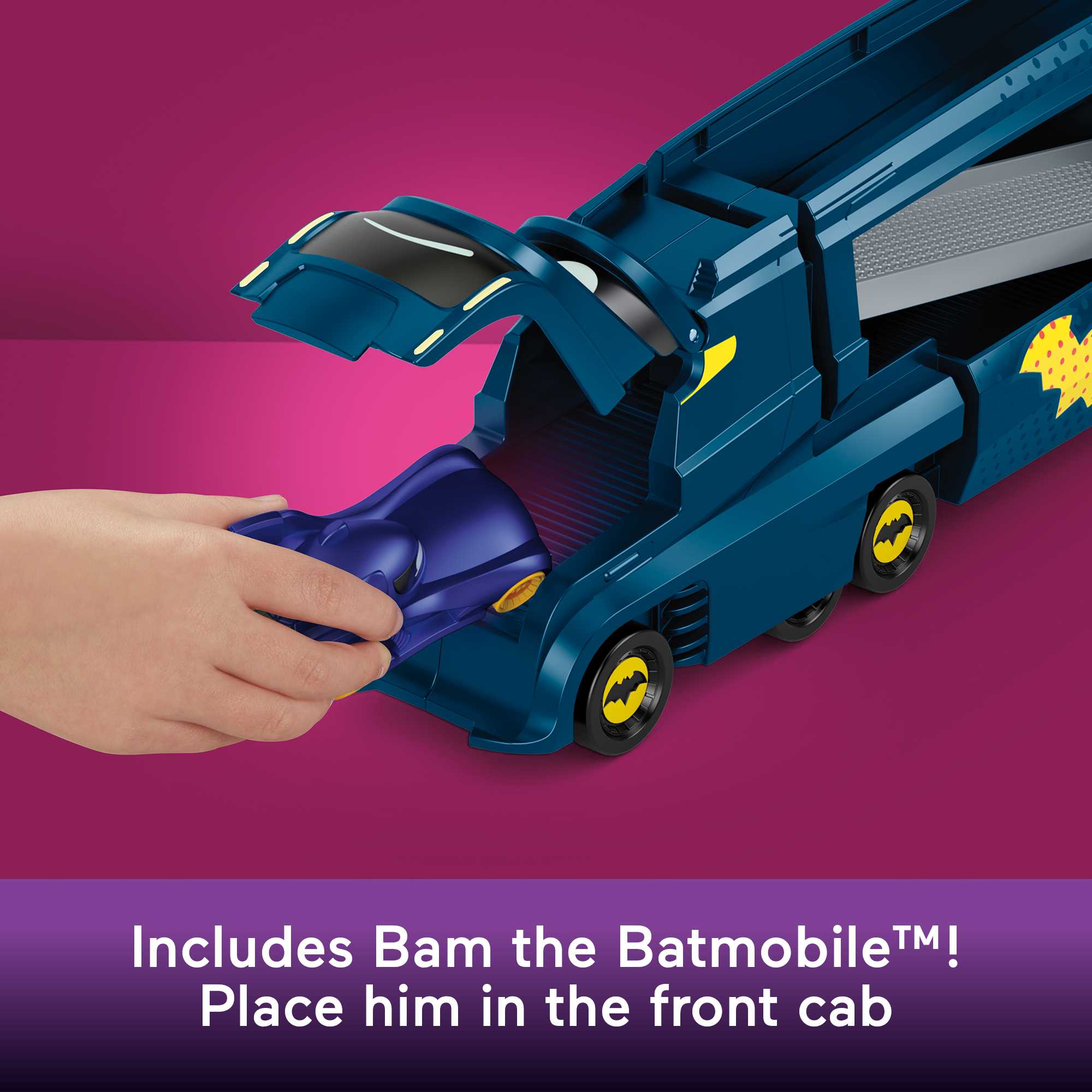 Fisher-Price DC Batwheels Bat-Big Rig Toy Hauler & Car With Ramp & Vehicle Storage