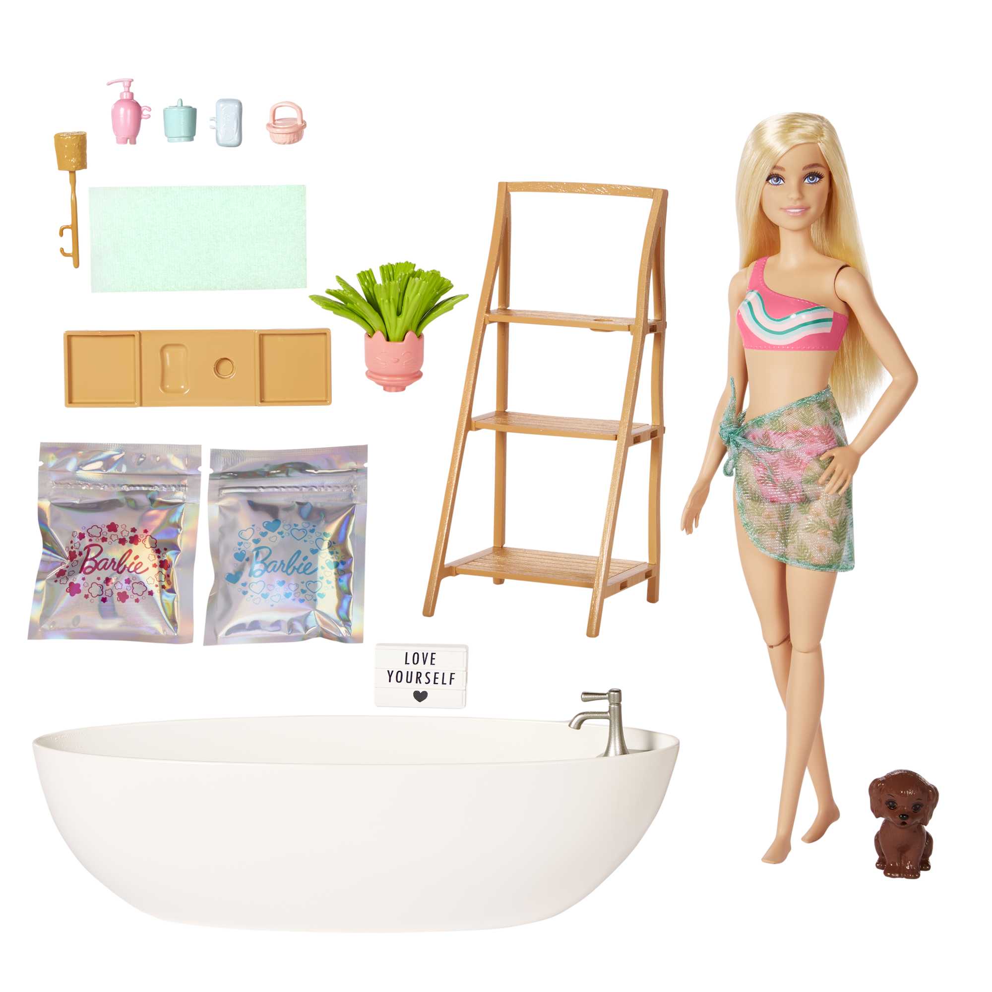 Barbie Fashion & Beauty Set de Juego Baño de Burbujas con Muñeca
