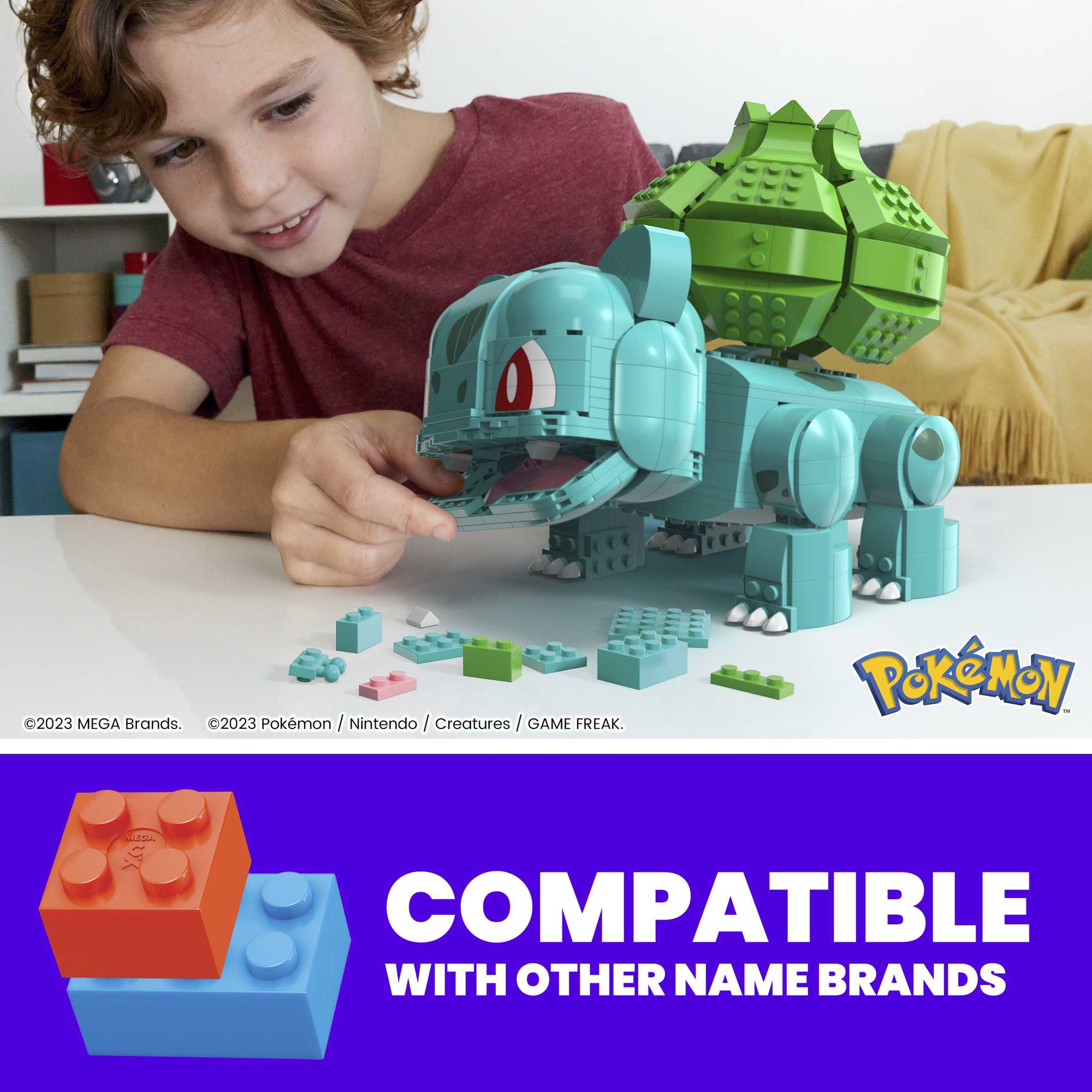 MEGA Pokémon Jumbo Bulbasaur Building Toy Kit, With 1 Action Figure (789 Pieces) For Kids