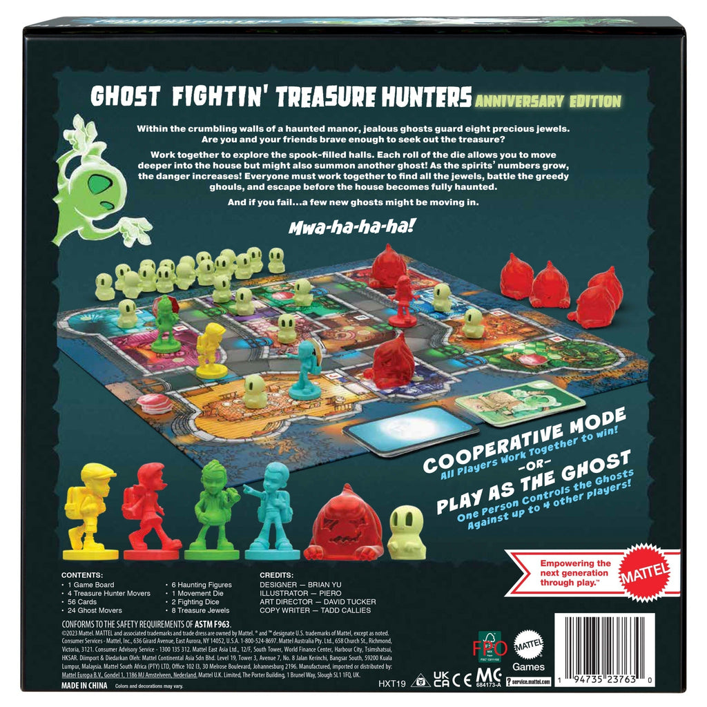Ghost Fightin’ Treasure Hunters Anniversary Edition Board Game, Cooperative Family Game With 2 Ways To Play For 2-5 Players