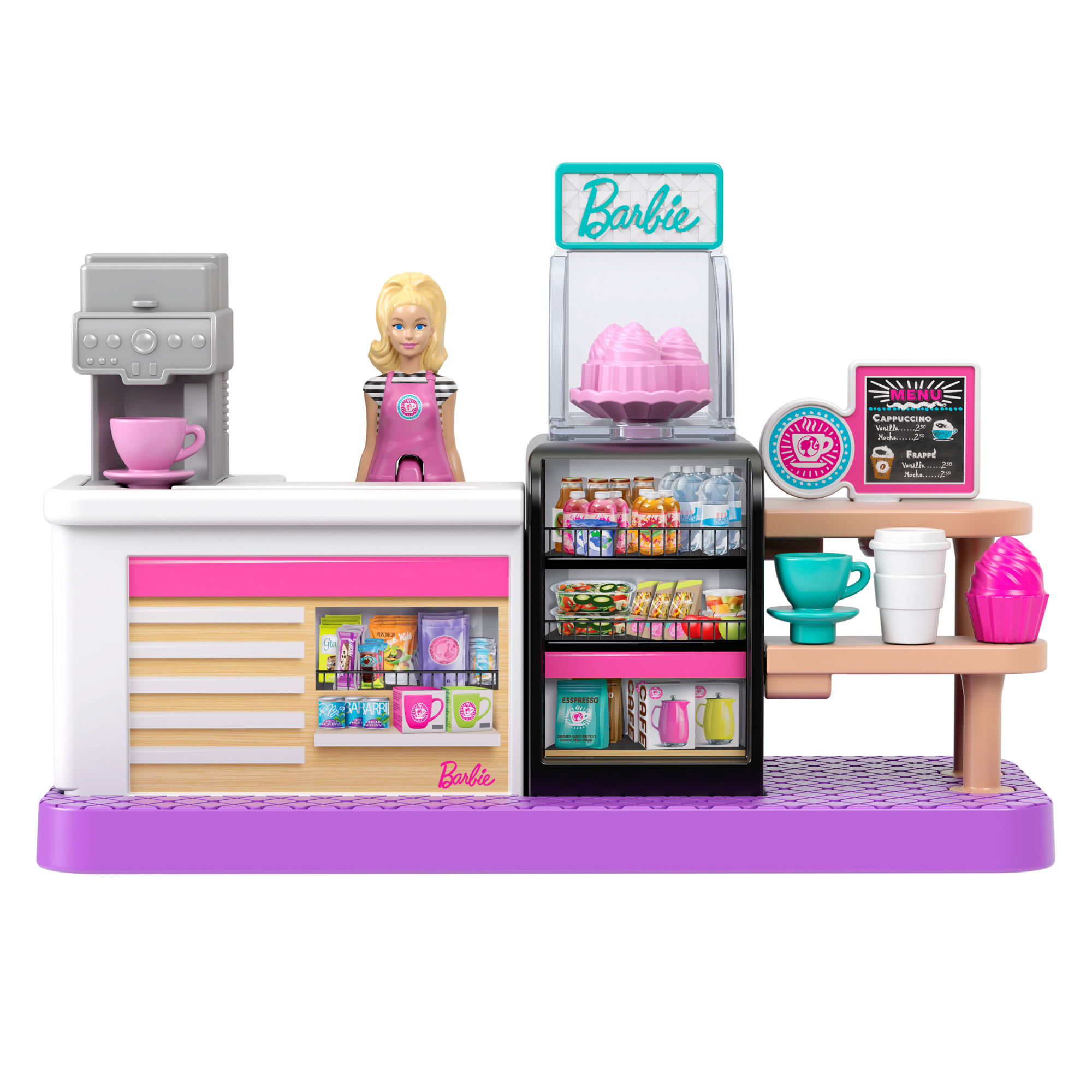 Barbie Mini BarbieLand Conjunto de Brinquedo Cafeteria com Mini Boneca