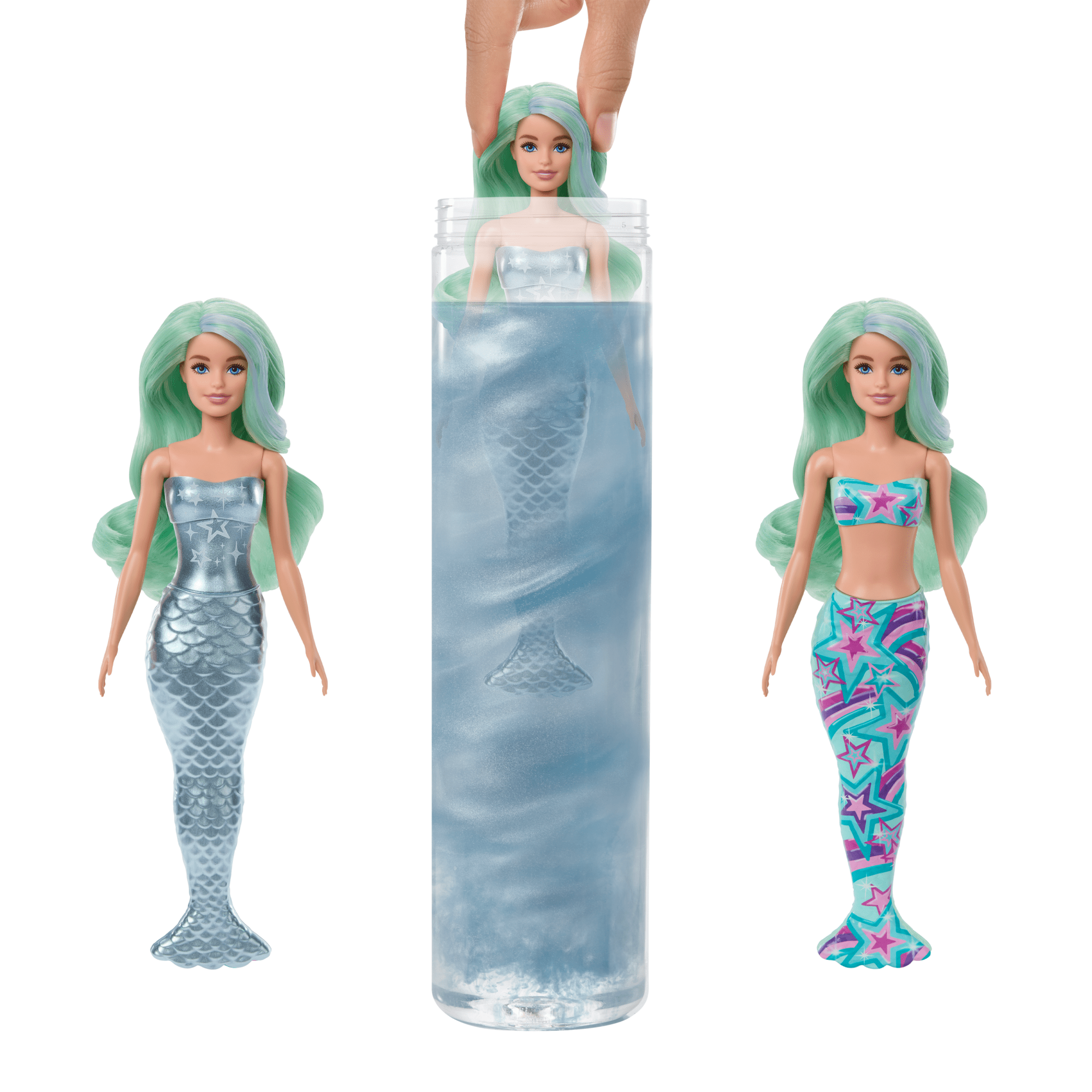 Barbie Color Reveal Mermaid Series Doll & Accessories With 6 Surprises, Color-Change Hair