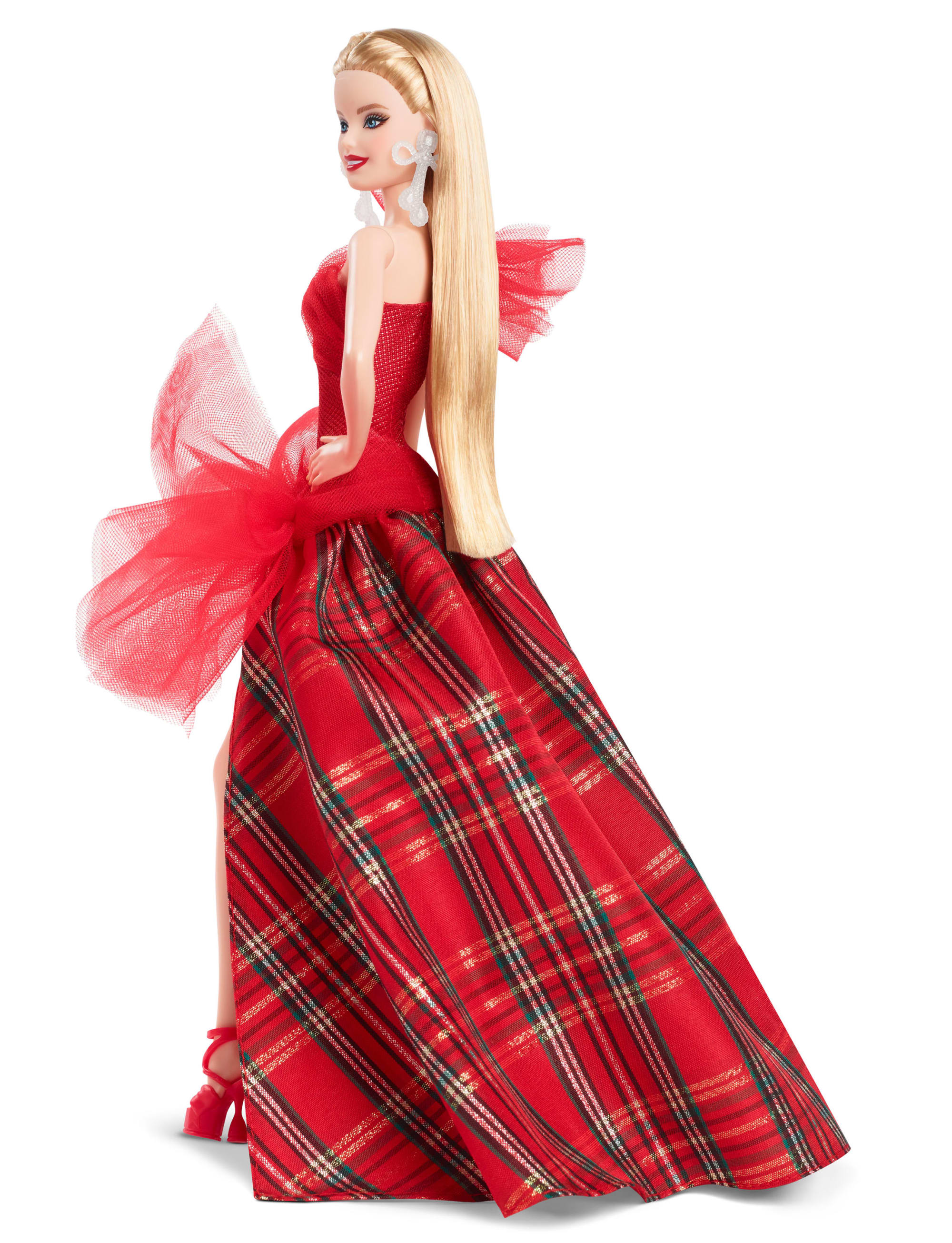 Barbie Signature 2024 Holiday Barbie Fashion Doll, Seasonal Collector Gift, Blonde With Plaid Gown