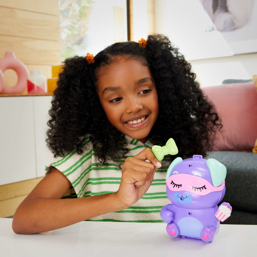 Polly Pocket Sleepover Puppy Compact Playset With 1 Micro Doll And Pet Dogs, Travel Toy With Food & Styling Accessories