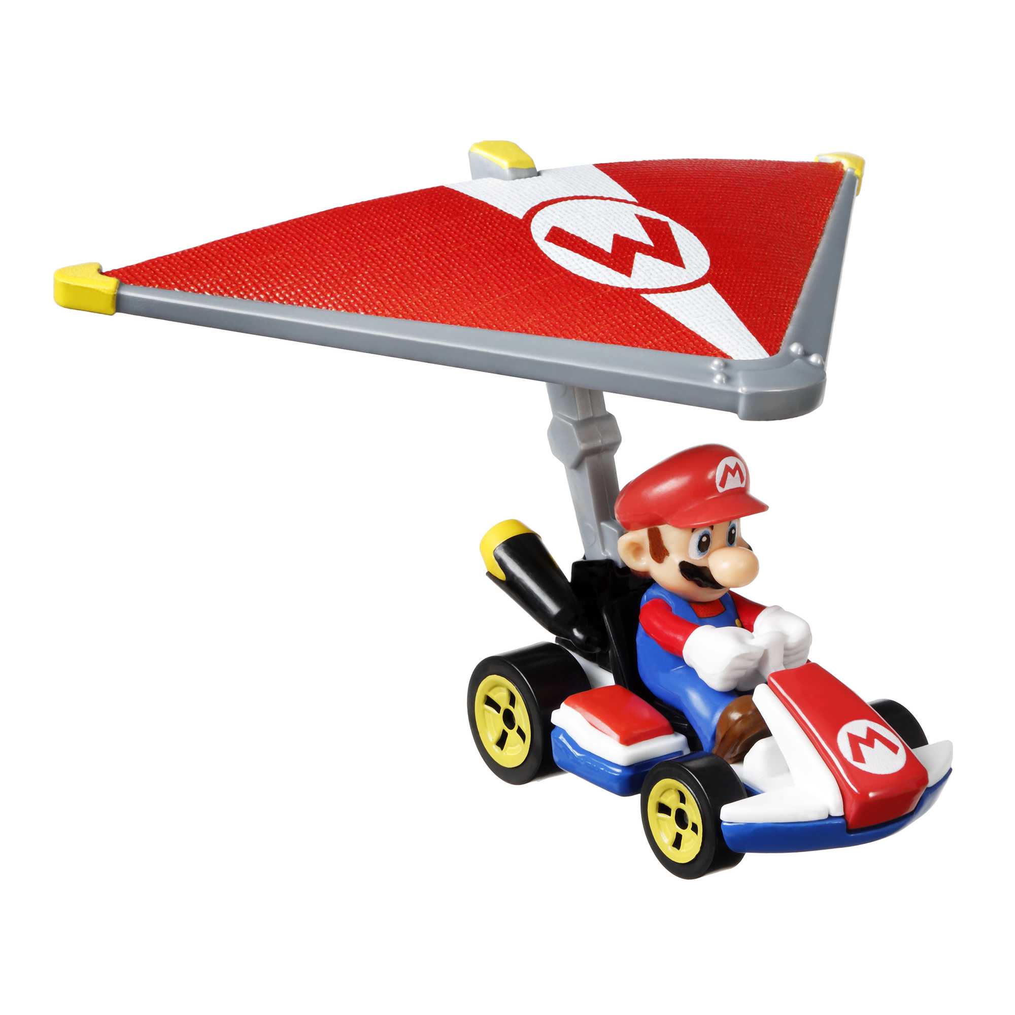 Hot Wheels Mario Kart Veículo de Brinquedo Mário Padrão Kart com Super Glider